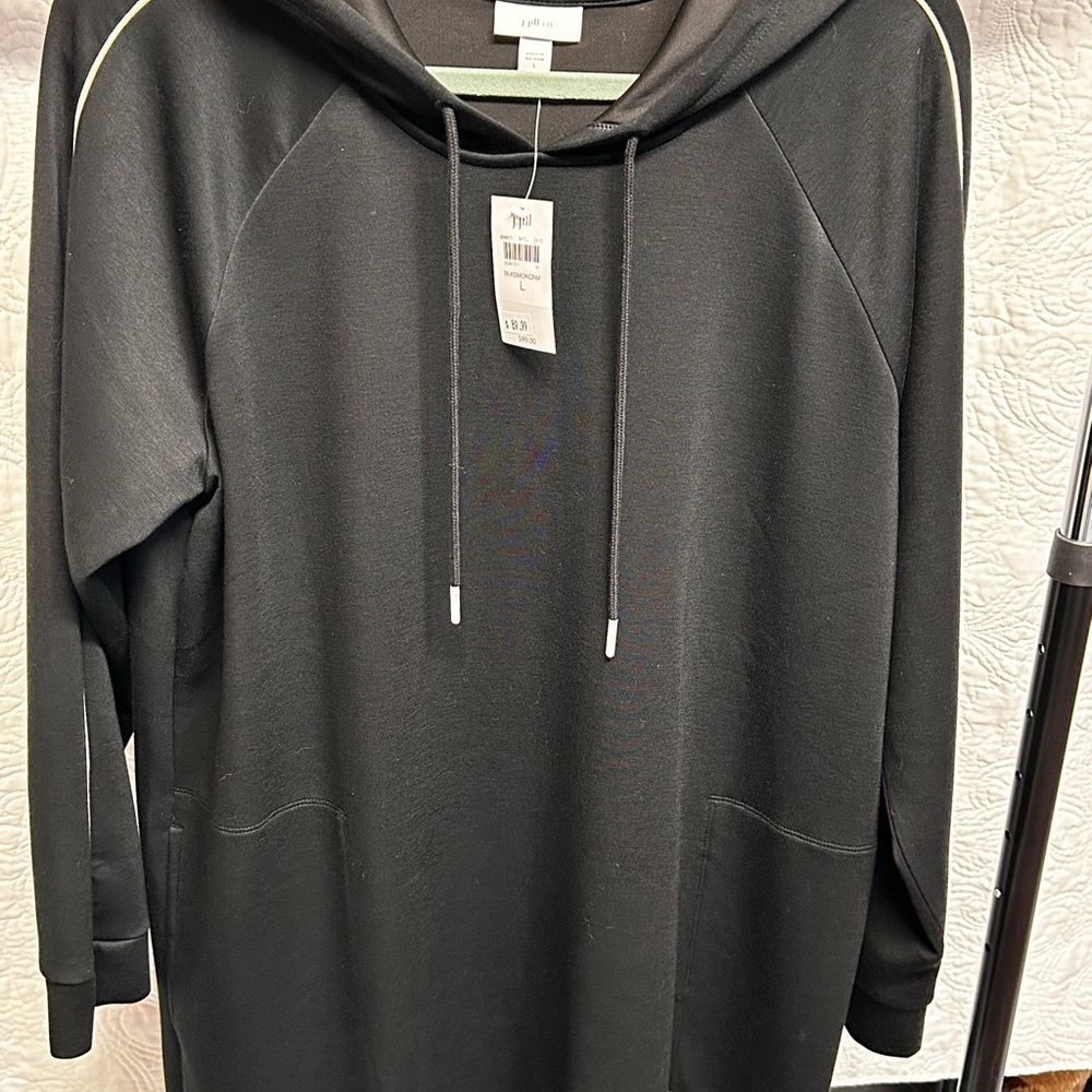 J. Jill Black Hooded sweatshirt  dress